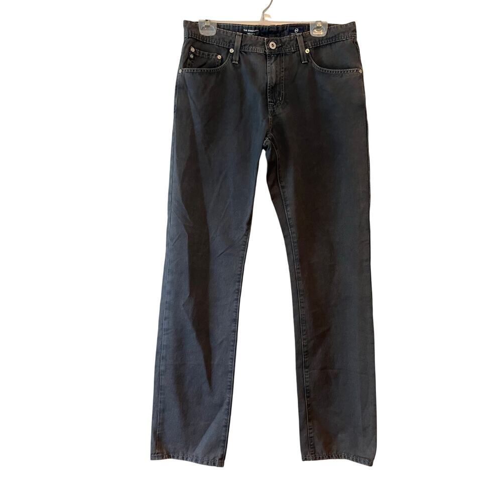 AG Adriano Goldschmied Charcoal Grey Cotton Woven Pants Size 32x34
